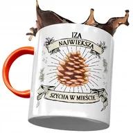 Kubki - Kubek Pomarańczowy Dla Izy Izabeli Żony na Prezent z Nadrukiem ze Zdjęciem+ Opakowanie na prezent (wzór 01) - miniaturka - grafika 1