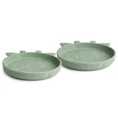 Miseczki i talerzyki dla dzieci - Nuuroo - 2 Talerzyki Silikonowe Giraf Light Green - miniaturka - grafika 1