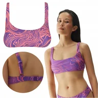 Stroje kąpielowe - Strój kąpielowy góra od bikini damska 4F 4FWSS24UBKTF049-54A Fioletowy - miniaturka - grafika 1
