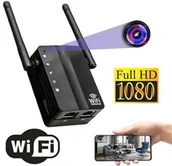 Minikamery i aparaty szpiegowskie - REPEATER Wzmacniacz WiFi z Kamerą WiFi FHD na Żywo (cały świat) Ukrytą w Wzmacniaczu Sygnału + Zapis - miniaturka - grafika 1