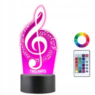 Lampy stojące - Lampka Nocna 3D LED Nuta Nutka Muzyka Prezent - miniaturka - grafika 1