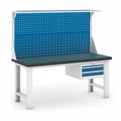 Stoły warsztatowe - B2B Partner Stół warsztatowy GB z panelem i kontenerem szufladowym, 1800 mm 469137 - miniaturka - grafika 1