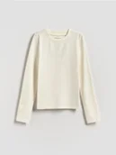 Bluzki dla dziewczynek - Reserved - Bawełniana koszulka - biały - miniaturka - grafika 1