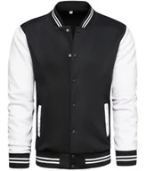 Bluzy męskie - Bluza męska bejsbolówka czarno-biała Recea - miniaturka - grafika 1