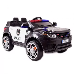 Super-Toys AUTO SUV POLICYJNY NA AKUMULATOR MIĘKKIE SIEDZENIE MĘKKIE KOŁA/JC002 JC-002-CZARNY - Pojazdy elektryczne dla dzieci - miniaturka - grafika 1