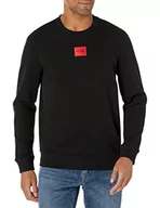 Bluzy męskie - Hugo Boss Męska bluza z logo Regular Fit Square, czarny, L - miniaturka - grafika 1