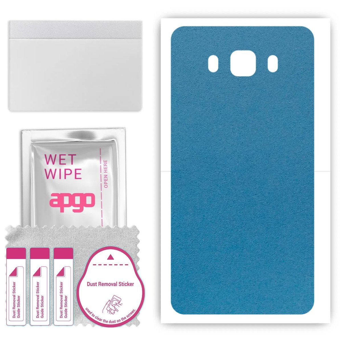 Folia naklejka skórka strukturalna na TYŁ Zamsz do Samsung Galaxy J7 (2016) - Zamsz Niebieski - apgo SKINS