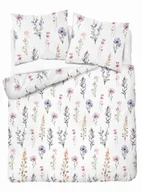Pościel - Detexpol Pościel satynowa 220x200 biała wielokolorowa kwiaty 5091 B Home Satin 11 - miniaturka - grafika 1