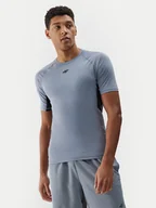 Koszulki sportowe męskie - 4F Koszulka techniczna 4FWSS24TFTSM700 Szary Slim Fit - miniaturka - grafika 1