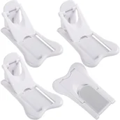Zawiasy, okucia i inne akcesoria - Zestaw 4 samoprzylepnych zamków do drzwi przesuwnych, zamków zabezpieczających przed dziećmi, zamków do okien przesuwnych i zamków do drzwi przesuwny - miniaturka - grafika 1
