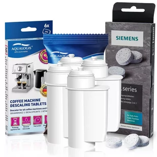 Zestaw Siemens, Filtr Aqualogis AL-Inte 4szt, Siemens Tabletki TZ80001, Decalc 6szt - Akcesoria i części do ekspresów do kawy - miniaturka - grafika 1