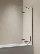 Parawany nawannowe - Parawan wannowy kolor stal szczotkowana prawy 120x150 P-0262-WL Nesta Gunmetal Brushed New Trendy - miniaturka - grafika 1