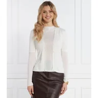 Swetry damskie - Max Mara Leisure Wełniany kardigan + bluzka | Regular Fit - miniaturka - grafika 1