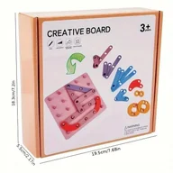 Zabawki interaktywne dla dzieci - CREATIVE BOARD DREWNIANA UKŁADANKA LOGICZNA TABLICA MONTESSORI - miniaturka - grafika 1