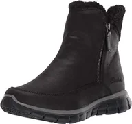 Kozaki damskie - Skechers Synergy Collab damskie kozaki z krótką cholewką, Czarna mikroskóra sztuczna sherpa, 37.5 EU - miniaturka - grafika 1