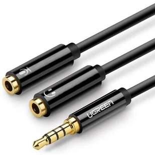 Ugreen Ugreen kabel przewód rozdzielacz słuchawkowy 3,5 mm mini jack AUX mikrofon 20 cm (mikrofon + wyjście stereo) czarny (AV141 30620) AV141 30620 - Kable komputerowe i do monitorów - miniaturka - grafika 1