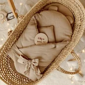 Rożki i beciki - Rożek niemowlęcy muślinowy Beżowy - miniaturka - grafika 1