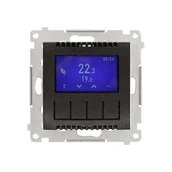 Akcesoria grzewcze - Termostat programowalny Kontakt-Simon Simon 54 DETD1A.01/48 z wyświetlaczem z wewnętrznym/zewnętrznym czujnikiem temperatury, bez sondy moduł antracyt - miniaturka - grafika 1