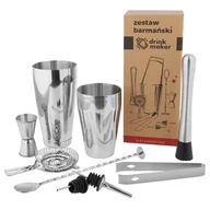 Shakery barmańskie - Zestaw Barmański Do Drinków 8 El. Shaker Tin-Tin 800/500 Ml Ze Stali Nierdzewnej - miniaturka - grafika 1