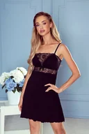 Bielizna nocna - Eldar Rossane Koszulka nocna na ramiączkach Czarna M - miniaturka - grafika 1