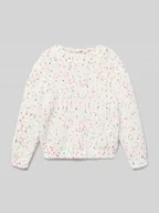 Swetry dla dziewczynek - Sweter z dzianiny o kroju regular fit ze wzorem na całej powierzchni model ‘LUDI’ - miniaturka - grafika 1