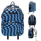 Plecaki szkolne i tornistry - Plecak Szkolny, Square It!, Dwukomorowy, Kratka, Niebieski - miniaturka - grafika 1