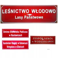 Tablice i flipcharty - TABLICA URZĘDOWA TABLICZKA EMALIOWANA 25x75 CM METALOWA INFORMACYJNA - miniaturka - grafika 1