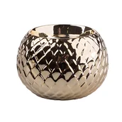 Świeczniki - Świecznik Porcelanowy Relief Złoty 8,5X8,5X6 Cm - miniaturka - grafika 1