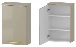 Szafka nad Pralkę RON 45 cm D Lewa - Cappuccino Wysoki Połysk - Uchwyty Złote Szczotkowane - Szafki łazienkowe - miniaturka - grafika 1