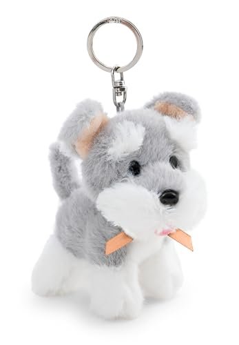 NICI 63403 brelok sznaucer, wierny pluszowy towarzysz do plecaka lub torby, zawieszka na klucze dla małych i dużych, 10 cm, szary