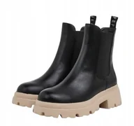 Botki damskie - PEPE JEANS LOL CHELSEA DAMSKIE BUTY CZARNE SZTYBLETY ZA KOSTKĘ 37 AWE - miniaturka - grafika 1