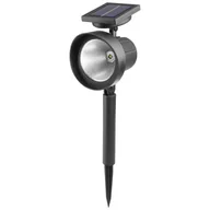 Lampy ogrodowe - Lampa ogrodowa LED solarna wbijana 0.4W 42cm IP44 6500K zimna biel czujnik zmierzchu czarna MasterLED - miniaturka - grafika 1