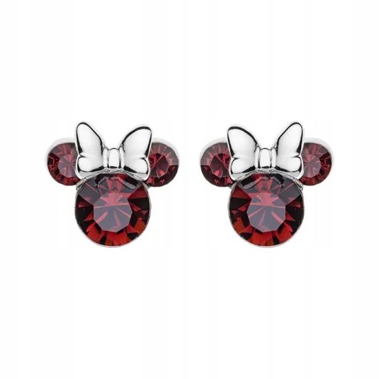 Kolczyki Disney Mickey&Minnie Srebro 925 Czerwona cyrkonia Sztyft