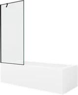 Wanny - Mexen Vega wanna prostokątna 180 x 80 cm z obudową i parawanem 1-skrzydłowym 80 cm, czarny wzór - 550118080X9508007070 - miniaturka - grafika 1