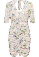 Sukienki - caspio Damska sukienka drapowana 19223163-CA06, różowa wielokolorowa, L, Różowy, wielokolorowy., L - miniaturka - grafika 1