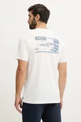 Koszulki męskie - Rip Curl t-shirt bawełniany męski kolor beżowy z nadrukiem 0TZMTE - miniaturka - grafika 1