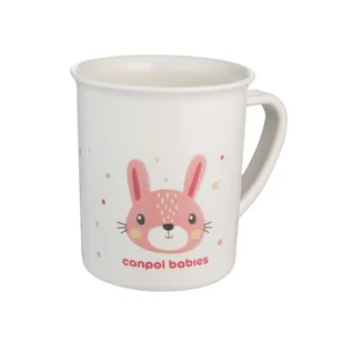 CANPOL BABIES Kubek plastikowy z uchem CUTE ANIMALS Królik 4/413, 170ml - Kubki dla dzieci - miniaturka - grafika 1