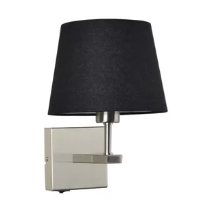 Italux Ścienna LAMPA abażurowa NORTE WL-1122-1-A-SN-RO-BL klasyczna OPRAWA kinkiet do czytania nikiel czarna WL-1122-1-A-SN-RO-BL - Lampy ścienne - miniaturka - grafika 1