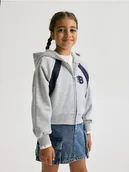Bluzki dla dziewczynek - Reserved - Bluza z kapturem - jasnoszary - miniaturka - grafika 1