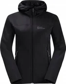 Bluzy damskie - Jack Wolfskin Jack Wolfskin Hirschberg Hooded FZ W 1710871-6000 Czarne XXL - miniaturka - grafika 1