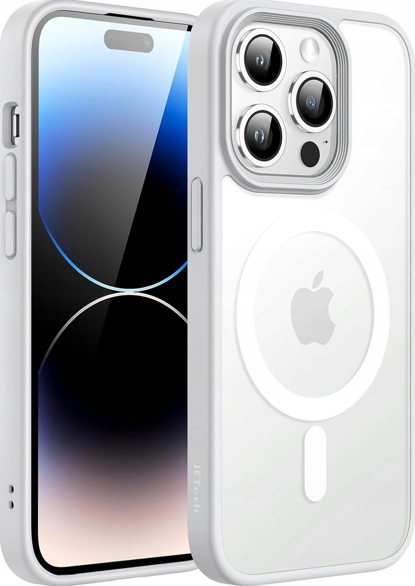 JETech Magnetyczna Etui dla iPhone 14 Pro 6,1 Cala Kompatybilny z MagSafe, Półprzezroczysta Matowe Tylna Szczupły Odporny na Wstrząsy Case (Szary)
