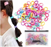 Ozdoby do włosów - Gumeczki gumki frotki do włosów wielokolorowe 100 szt. - miniaturka - grafika 1