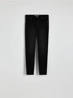Spodnie damskie - Reserved - Jeansy slim fit ze średnim stanem - czarny - miniaturka - grafika 1