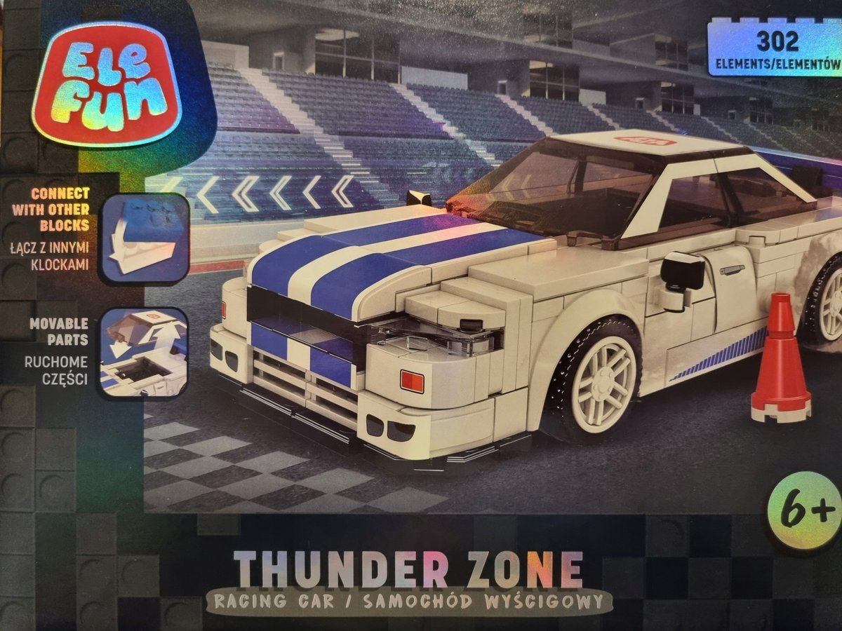 Klocki EleFun Thunder Zone Racing Car samochód wyścigowy 302el. 6+