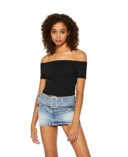 Urban Classics Czarny Top Damski Odkryte Ramiona Prosty M J2A
