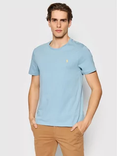 Koszulki męskie - Ralph Lauren Polo T-Shirt 710671438250 Niebieski Slim Fit - grafika 1