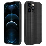 Etui i futerały do telefonów - Etui Do Apple iPhone 12 PRO Pokrowiec w Brushed Czerń Etui Silikonowe Obudowa Case Cover Cadorabo - miniaturka - grafika 1