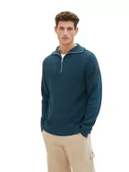 Swetry męskie - TOM TAILOR sweter męski, 21179 – Deep Pond Green, XL - miniaturka - grafika 1
