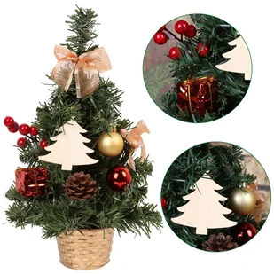 Sztuczna choinka z czerwono-złotymi ozdobami w doniczce 30cm - Choinki - miniaturka - grafika 1
