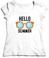 Gadżety dla niej i dla niego - Koszulka damska - HELLO SUMMER - Lato Wakacje - miniaturka - grafika 1